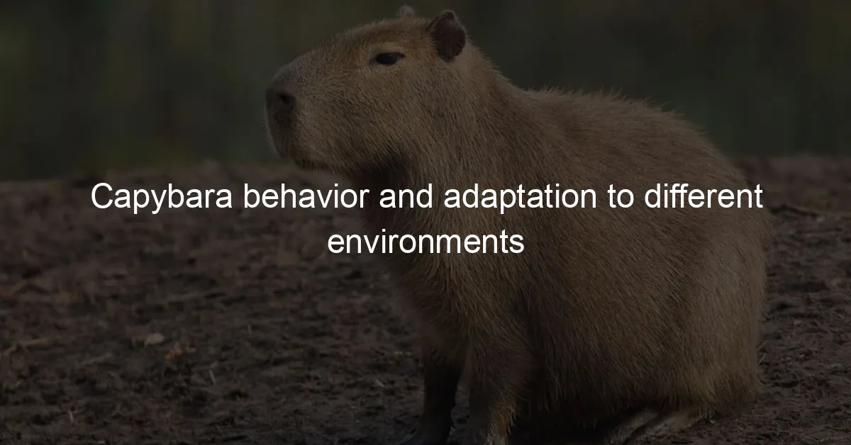 How Capybaras Adapt to Different Environments